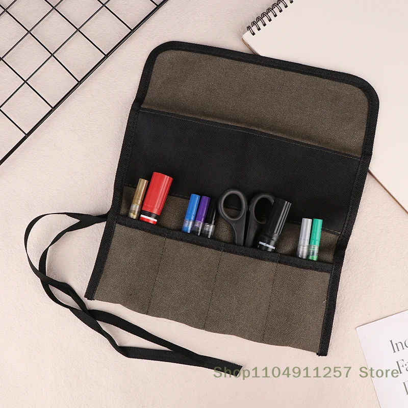 

Multitasking Canvas Storage Bag With Wood Carving Tools For DIY Enthusiasts And Skilled Craftsmen