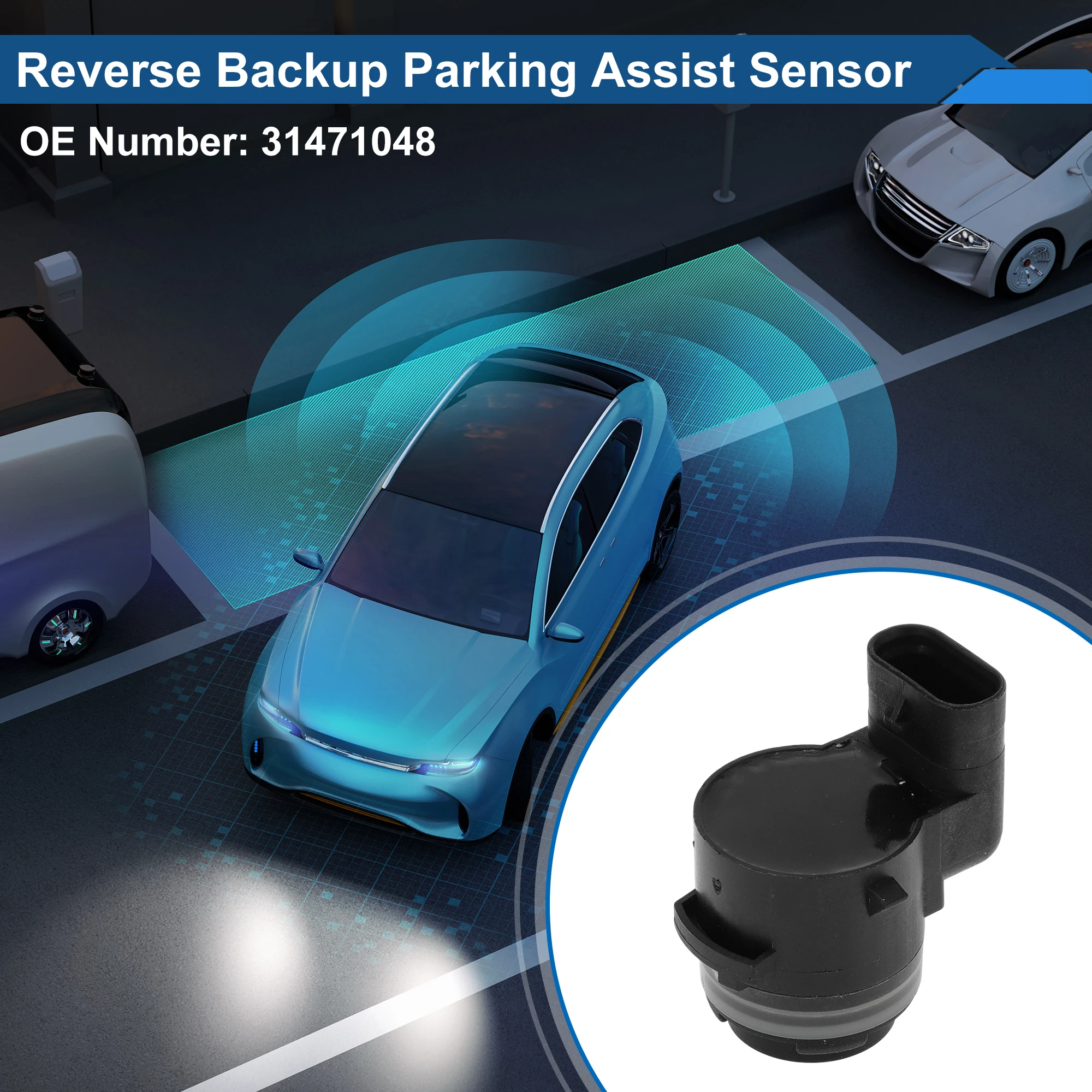 UXCELL No.31471048 Reverse Backup Parking Sensor for Volvo XC90 2016-2019 Black 1 Pc
