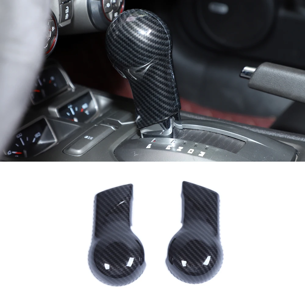 

Car Gear Shift Knob Head Decoration Cover for Chevrolet Camaro 2010 2011 2012 2013 2014 2015 Car Interior Accessory Carbon Fiber