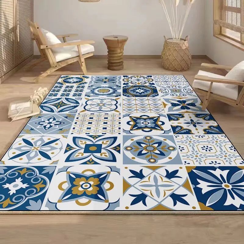 Boho Ethnic Style Bedroom Carpet Classical Short velvet Large Rugs for Living Room Washable Easy clean Fluffy coffee tables mat