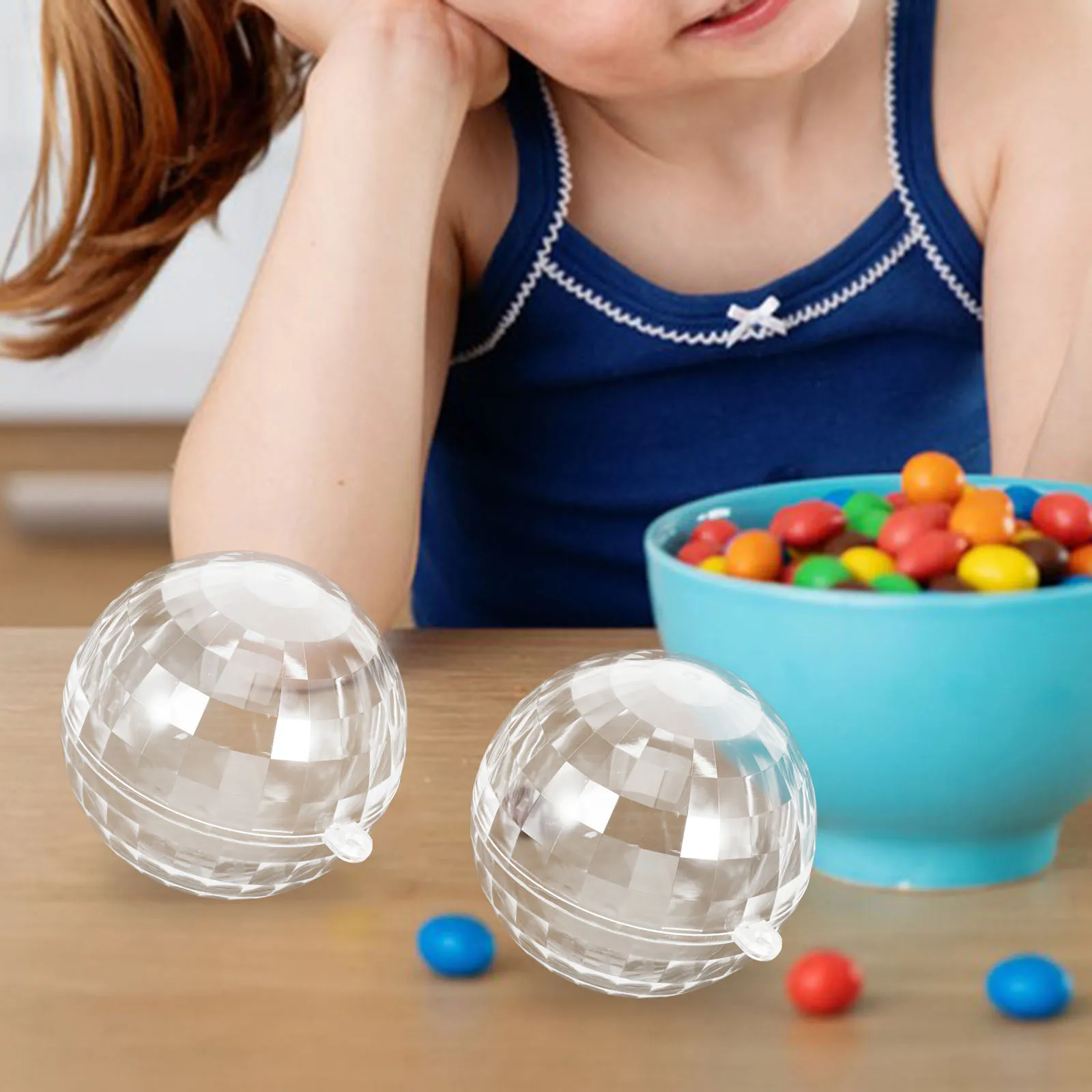 

10pcs Wedding Candy Boxes Acrylic Refractive Transparent Ball Party Favors Sturdy Decorations For Christmas