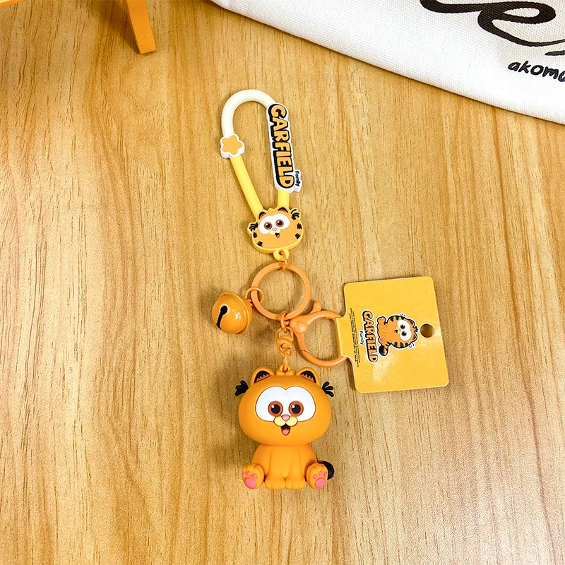 Cartoon Anime Garfield Pendant Cute The Movie Baby Garfield Keychain Kawaii Garfield Doll Girl Boys Bag Pendant Gift Wholesale