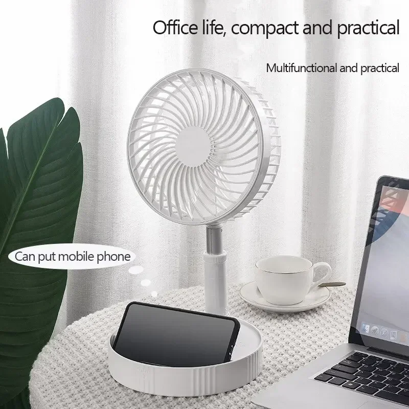 7200mAh USB Portátil Recarregável Piso Dobrável Ventilador de baixo ruído para casa ao ar livre Ventilador sem fio Ventilador portátil de acampamento de 3 velocidades