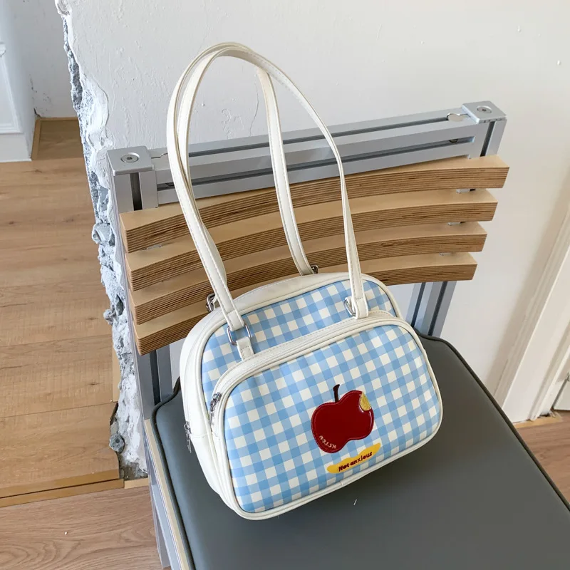 Girl's Cute Apple Backpack Versatile Students Commuting Sweet Style Casual Cute Single Shoulder Crossbody Bag Korean Version Bag