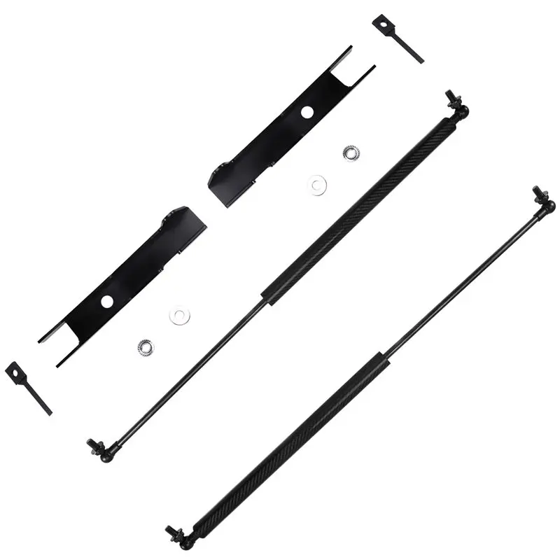 لتويوتا هايلكس SR5 2015-2023 4X4 الجبهة هود بونيه دعامة كبس بالغاز رفع دعم صدمة الربيع المخمدات ألياف الكربون الأسود #2