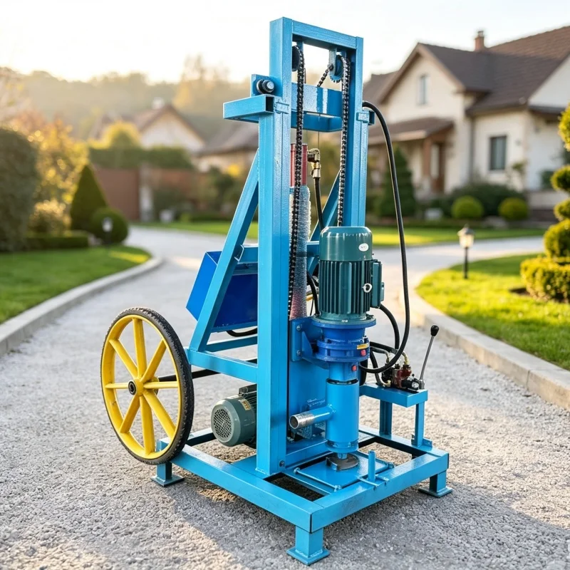 Customized Small Wheeled Water Well Drilling Rig, Lightweight Well Drilling Equipment, Field Water Intake Drilling Machine