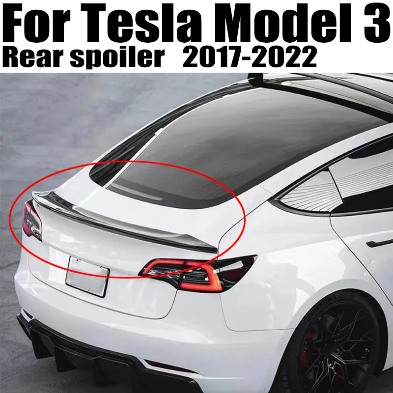 

Спойлер для Tesla Model 3, 2017, 2018, 2019, 2020, 2021, 2022, высококачественный спойлер из натурального углеродного волокна для заднего багажника автомобиля, крылья, спойлер из воздушной фольги