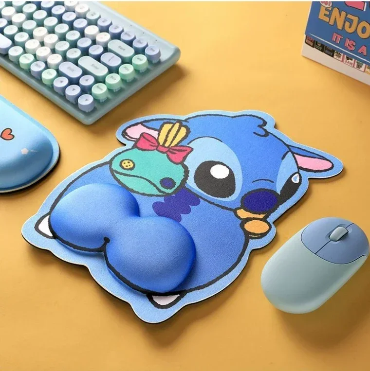 2024 Stitch Wrist Rest Mouse Pad Disney Ergonomic Wrist Support Non Slip Keyboard Wrist Rest Mousepad for PC Laptop Computer