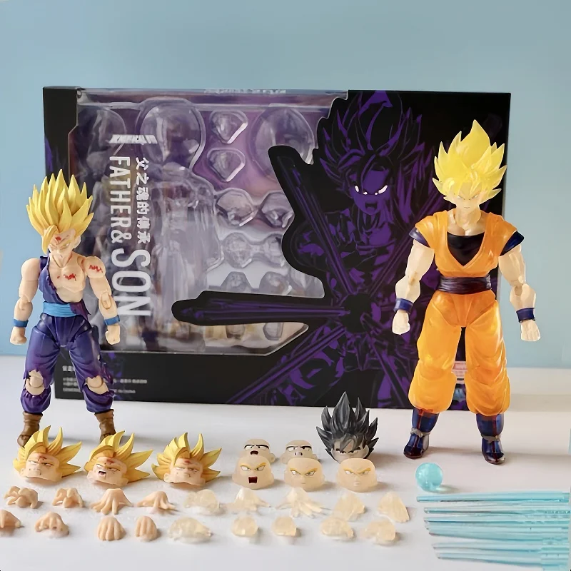 In Stock Dragon Ball Demoniacal Fit Df Shf Father And Son Set Goku Gohan Action Figure Toy Model Gift Cool Toys Collections Hot