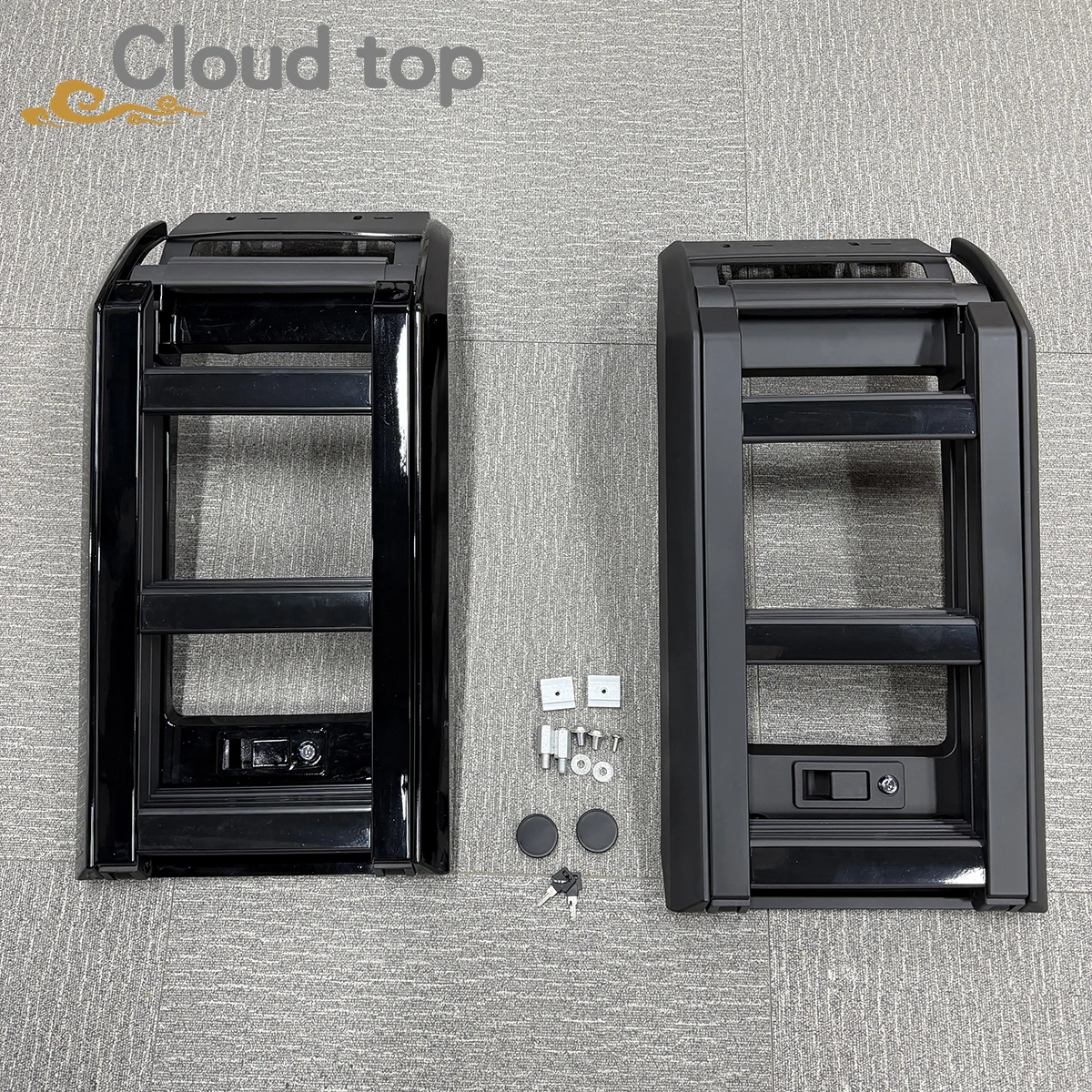 Black Silver Car Ladder Roof Racks & Boxes Foldable for Land Rover Defender 110 Side Climbing Ladders Bodyguard Accessories