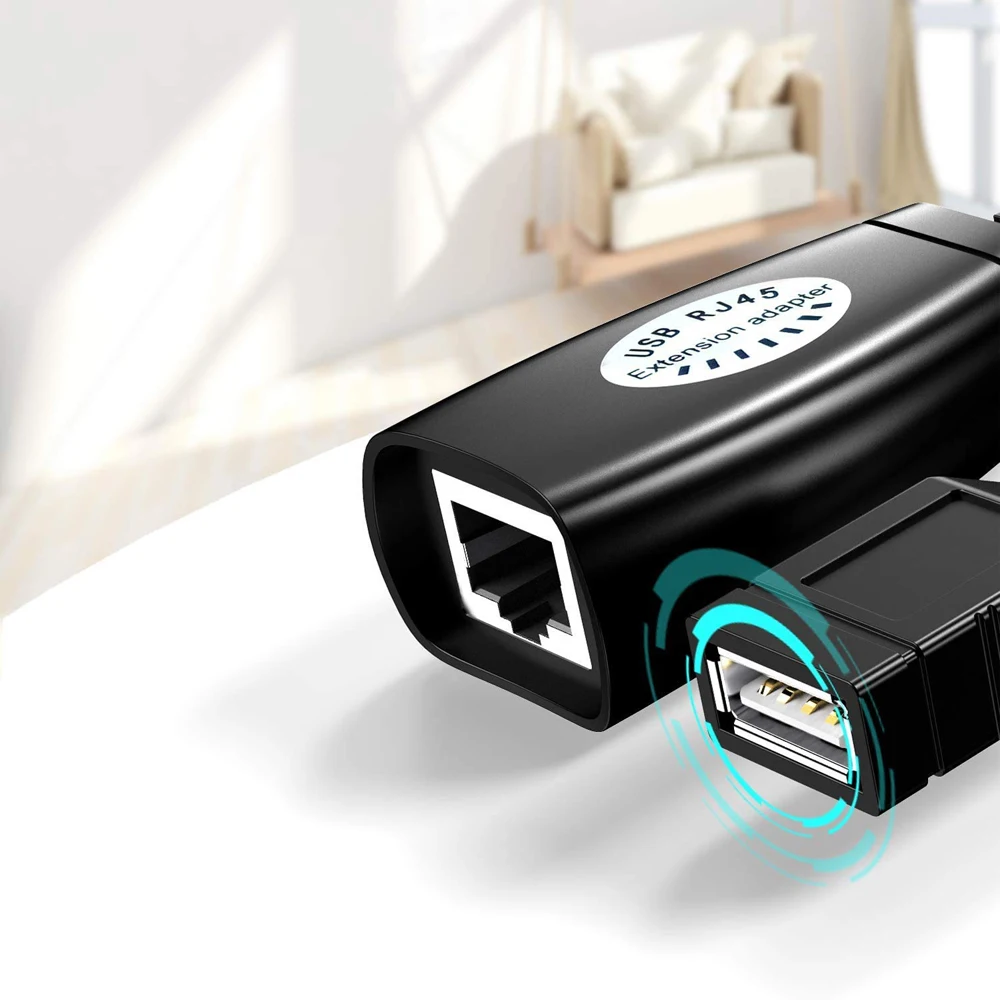 Montions USB Over Cat6,USB RJ45 Extender Over Cat5/Cat5e/Cat6/Cat7 Cable Extension Cable Connector Adapter - Up To 150ft Length