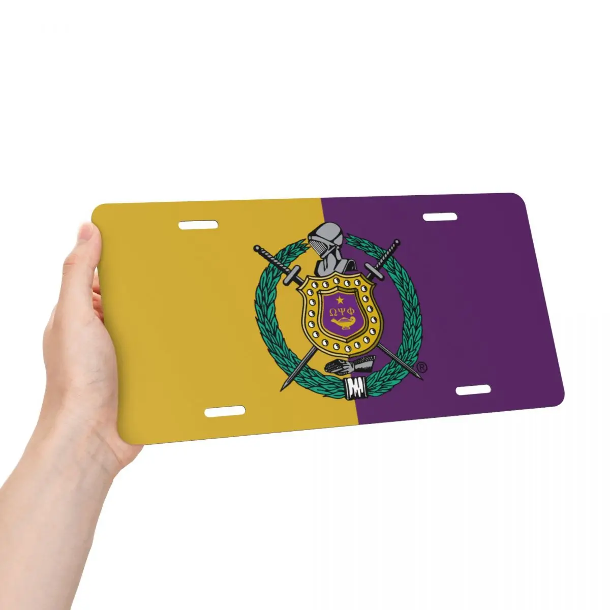 Omega Fraternity Psi Phi OPP License Plate Car Tag Aluminum Car Auto Sign Universal Bracket Metal Accessories Frame Plate