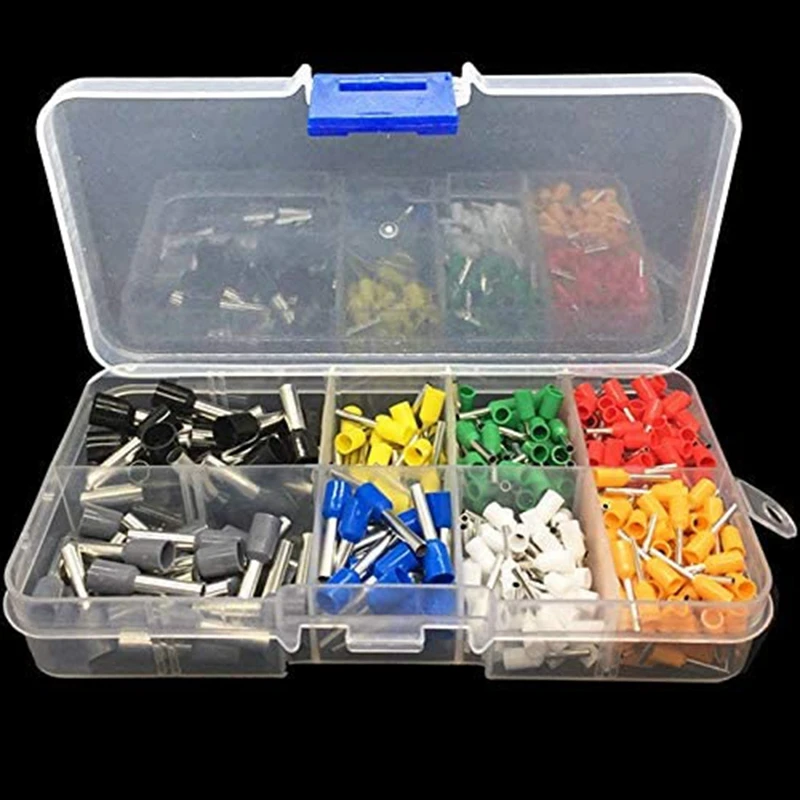 400Pcs E0506-E6012 European Style Tubular VE Tube Terminal E Tube Insulated Copper Wire Crimping Terminal Kit