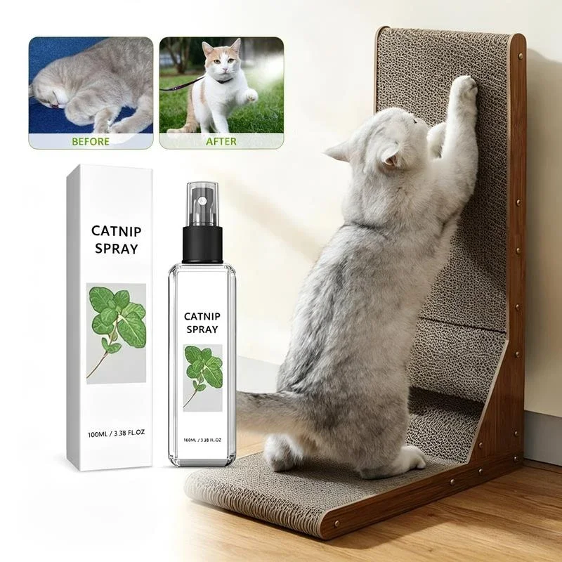 Spray de hierba gatera pura para gatos, calma el estado de ánimo, aumenta la actividad de los gatitos, spray suave y saludable para el cuidado de mascotas, adecuado para gatos domésticos de todas las edades