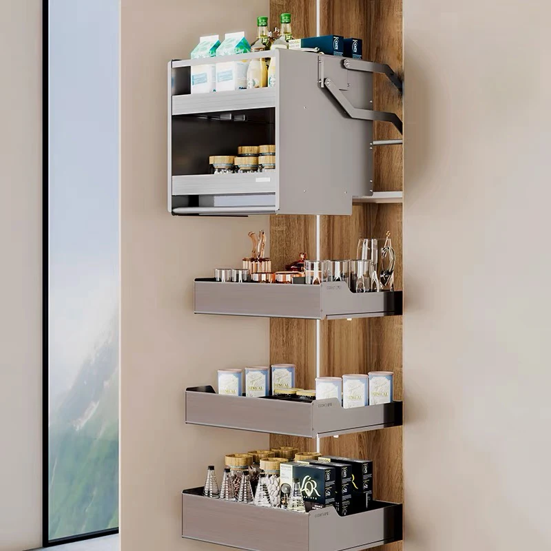 Dish Multifunction Wire Metal Rack Soft Close Flat Down Hardware Accessories Storage Pull Out Kitchen Wall Cinet Lift Basket