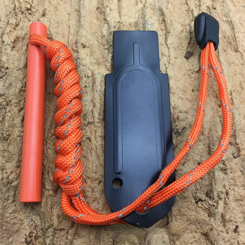 Colored 8 * 80mm outdoor Camping Survival Tool Kits EDC Gear fire and survival whistle strong blade 7-core umbrella rope