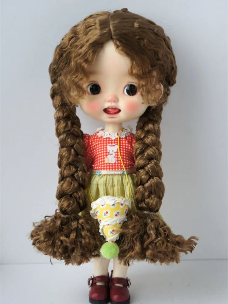 Jusuns Full Sizes Doll Hair  JD792 1/12 1/8 1/6 1/4 1/3 SD DOD Blythes Long ionized curly Wigs with Double braids