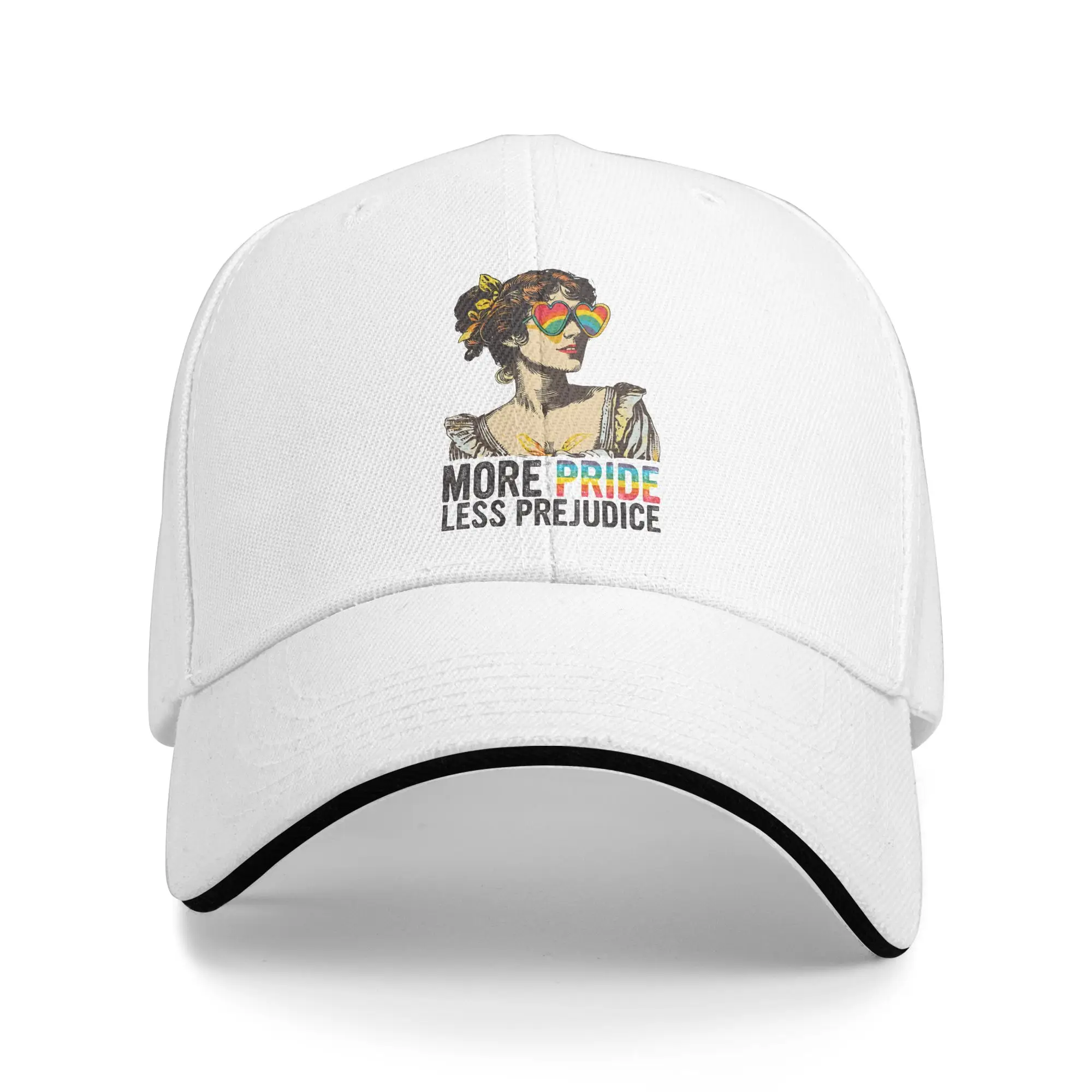 More Pride Less Prejudice  Merch Men Women Baseball Cap  Dad Hat Unique Design Daily Headwear Adjustable Sun Cap