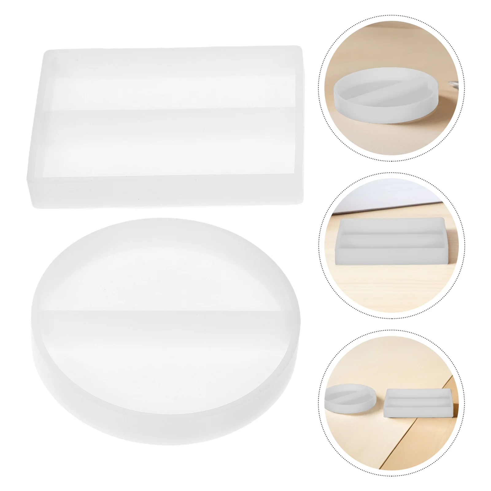 

2Pcs DIY Cards Holder Mold Resin Name Card Stand Silicone Epoxy Mold for Office Desk Ornament Display Stand Making