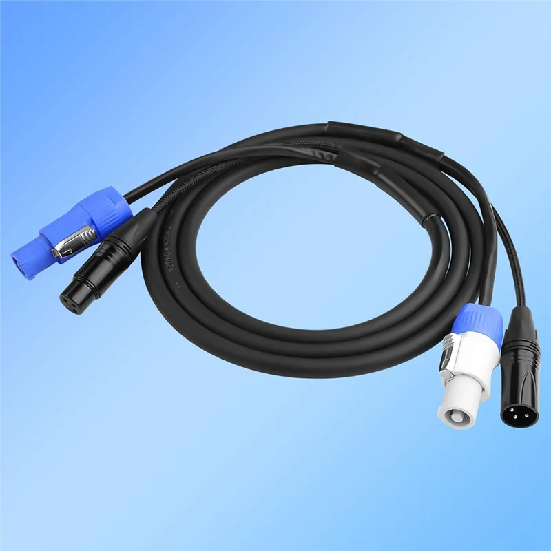 

A26F-6.6 FT DMX512 Extension Cable, AC Power DMX512 3Pin XLR Signal Combo Cables For Stage Lighting, Concerts, Events
