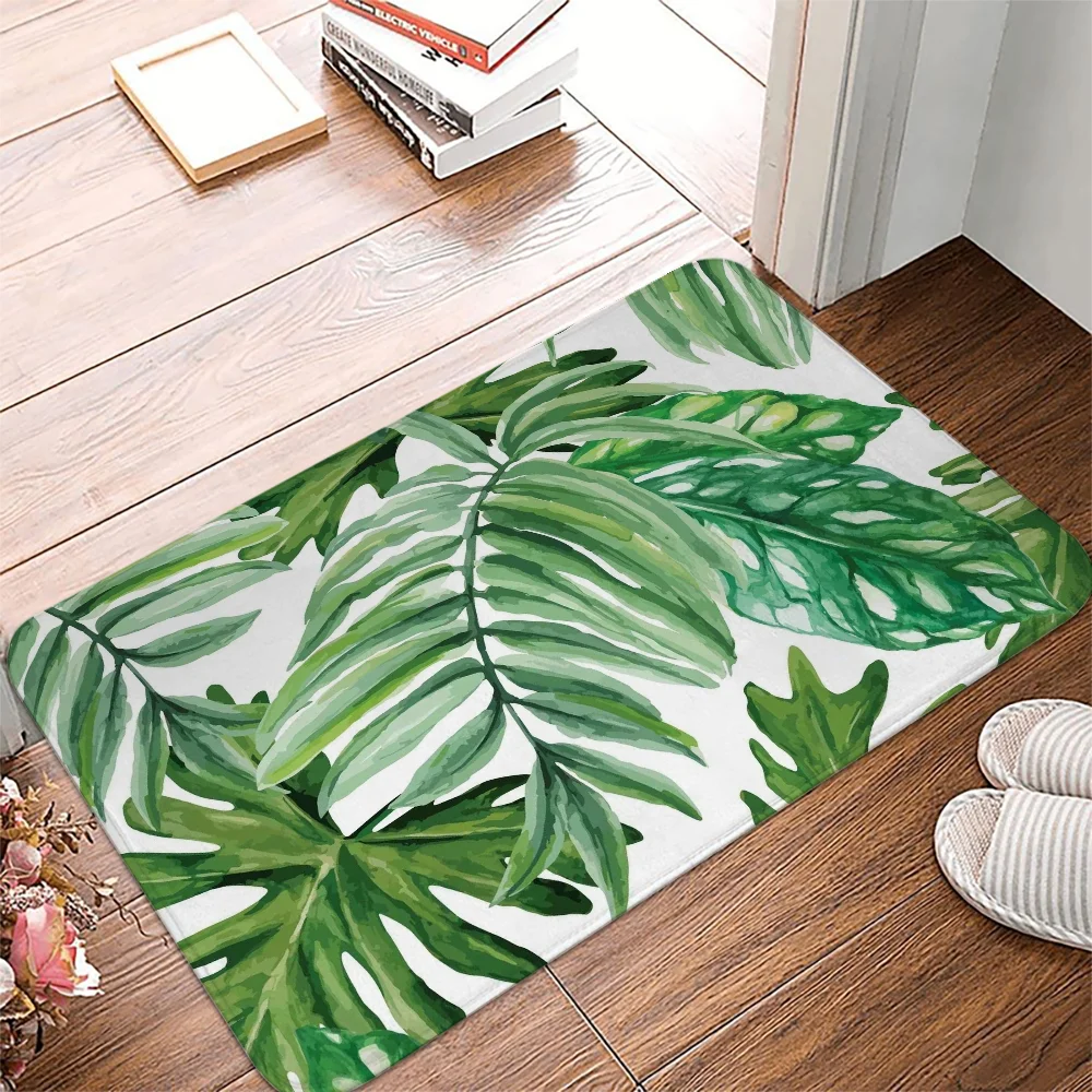 Kitchen Floor Mat Room Monstera Melt in Green Doormat Entrance to Home Decoration Accessories Bathroom Mats Rugs Design Carpet