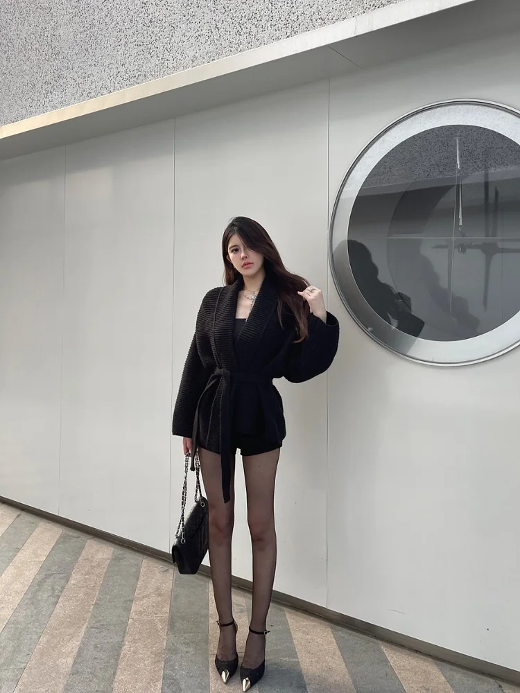 

M900 Women's Faionable Lazy Sle Knitted Sweater Coat Open Cardigan Loose Fit ort Length Thi Winter Long Sve Top