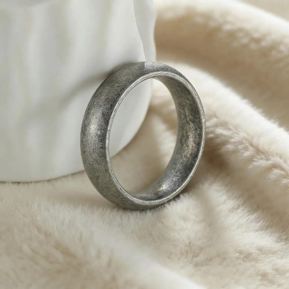 Vintage Round Do Old Stainless Steel Rings For Men Antique Silver Color Male Engagement Wedding Bands Hip Hop Jewelry