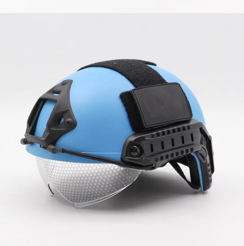 fastタクティカルヘルメット、mhバイザーバージョン子供用ゲームヘルメット保護具、サイクリング軽量ガイドレールヘルメット