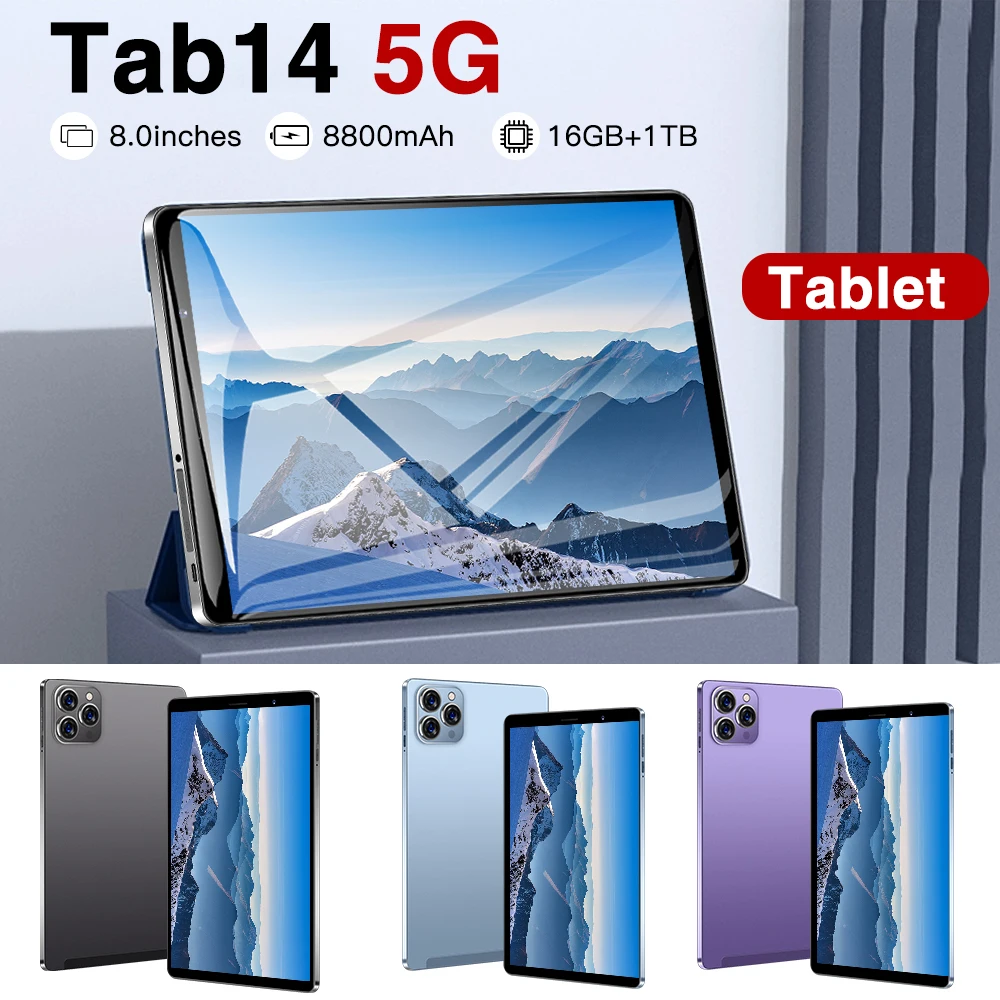 2024 Global Edition 14Pro and Tab14 11-inch Tablet Android13 16GB RAM 512GB ROM Dual SIM GPS WPS Bluetooth 5.0 5G VoIP Tablet PC