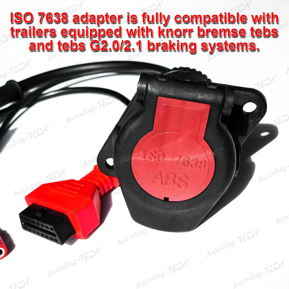 EBS ISO 7638 트레일러 ABS OBD 진단 어댑터 (보쉬/와브코 트럭용 OBD2 진단 케이블, 오텔/오토컴/루앙 스캐너용)
