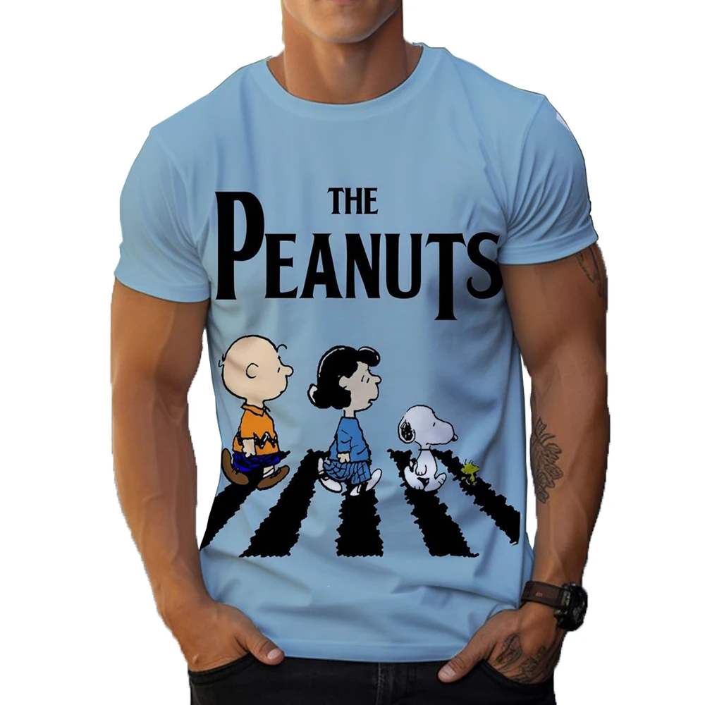 Snoopy T-Shirts Cartoon Anime 2024 3D Print Boys and Mens Streetwear Casual Fashion Oversized T Shirt Kids sports Tees Tops ﻿