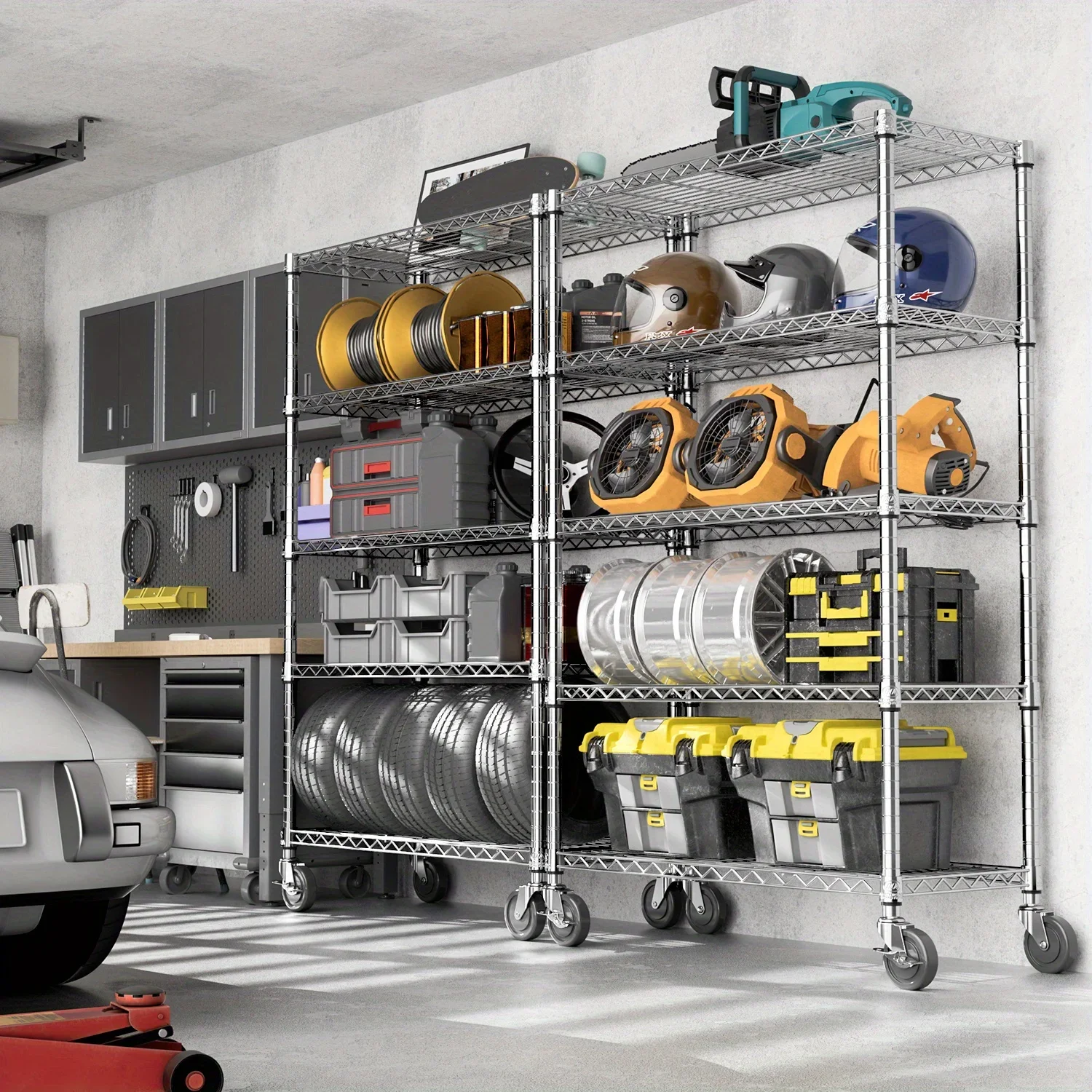 

KEEHOME MZG Heavy Duty Storage Shelving 2000 LBS Capacity 5/4/3 Tier Adjustable Metal Wire Shelving Unit for Standing Organization