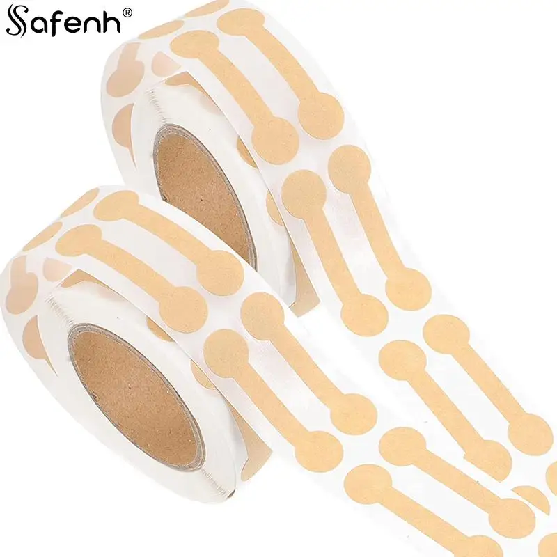 500 Stuks/Rol Kraftpapier Sieraden Prijskaartjes Zelfklevend Ronde Barbell Stickers Diy Label Expositie Tool Ring Armband Ketting