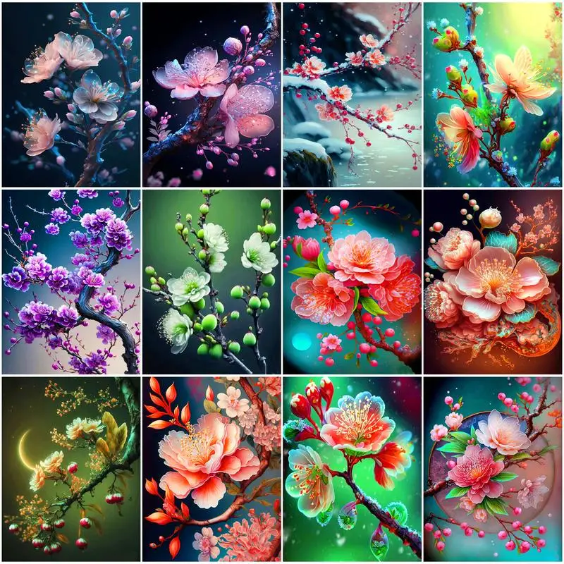 

PhotoCustom Full Drill Diamond Embroidery Painting Wintersweet Art Rhinestone 5D DIY Diamond Mosaic Cross Stitch Home Decor