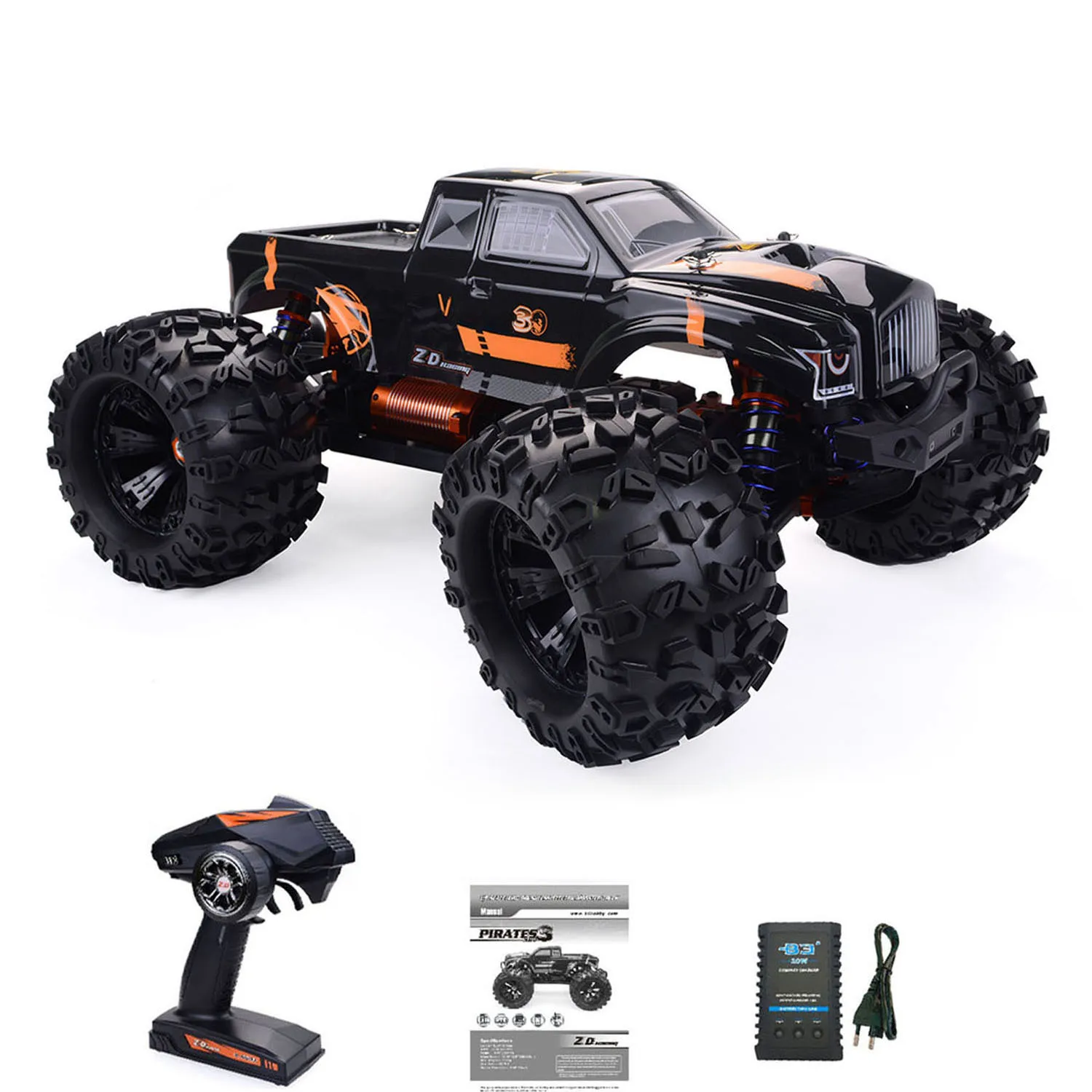 ZD Racing 1:8 9116 V4 RC racewagen 90 km/u 4*4 afstandsbediening Monster Truck MT8 Pirates3 Wheelie Bar 15KG Servo Geen lichtgeluiden