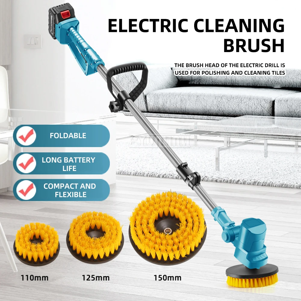 

Bathroom Yard Cleaning Polishing Brush Retractable Electric Sweeping Brush Home Garden