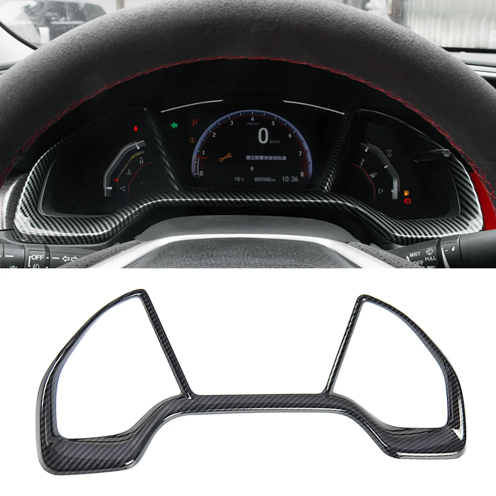 Carbon Fiber Car Dashboard Instrument Frame Cover Trim For Honda Civic 10th 2016 2017 2018 2019 2020