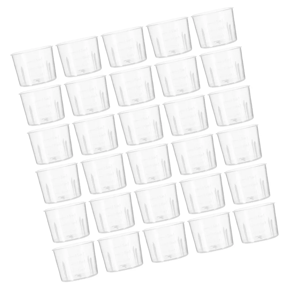 

200 шт. прозрачных мерных стаканчиков с точной шкалой, пластиковые стаканы для смешивания для проектов по работе с смолой и рукоделию