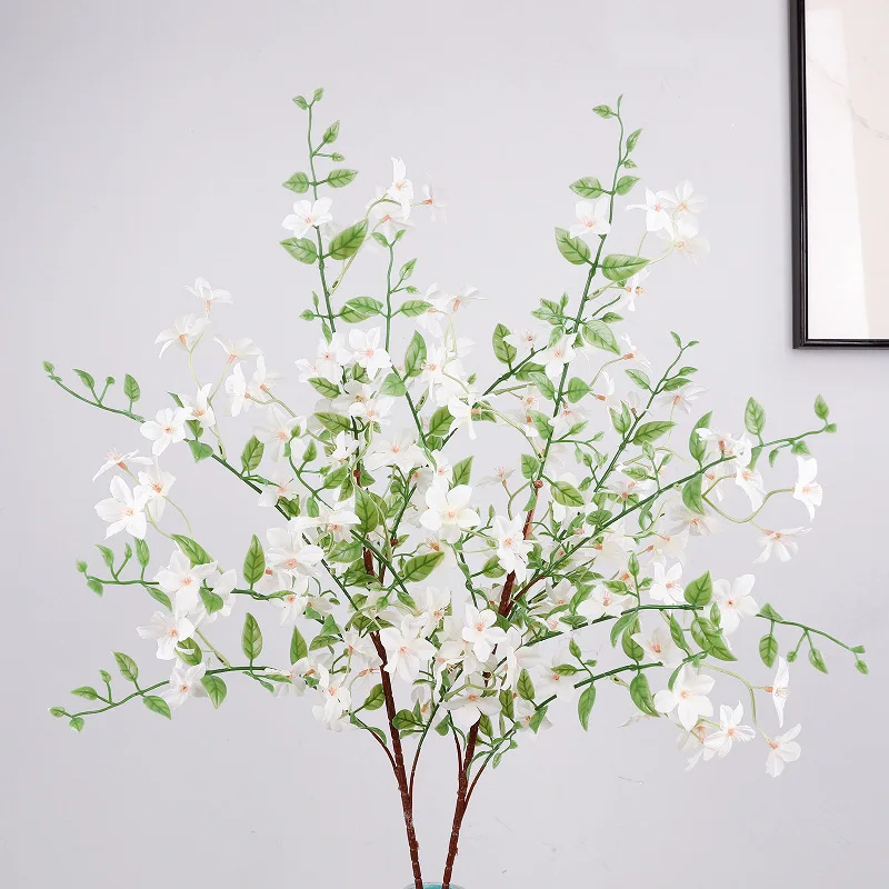 

4pcs Artificial 7forks Fragrance Orchid Flowers for Home Room Decoration Fake Flowers Wedding Background Party Floral Arrangemet
