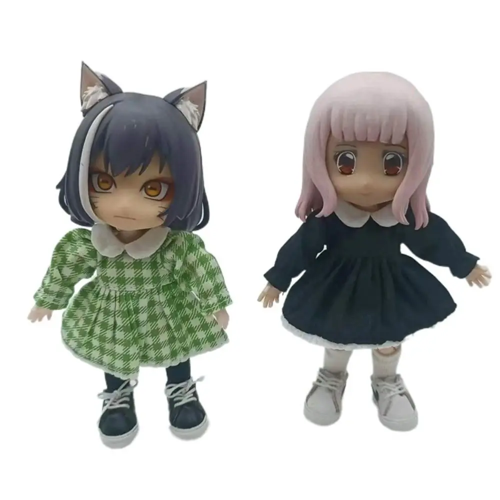 ファッション蓮の葉スリーブ OB11 スカートカジュアルウェア装飾人形服綿手作りオビツ 11 ドレス 1/12 Bjd