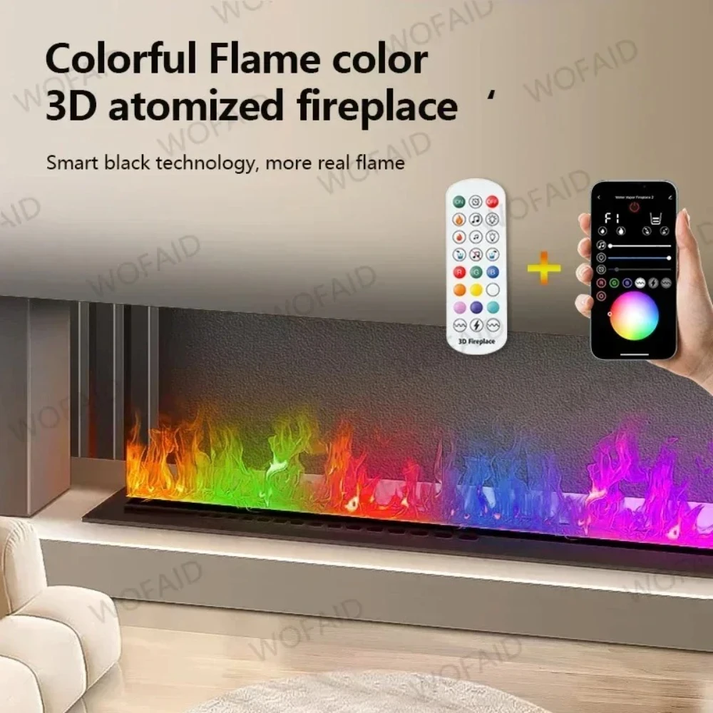 초현실적인 수증기 벽난로, 독립형, 배기구 필요 없음, 저소음, 무드등 스타일 가습 TV 스탠드 벽난로