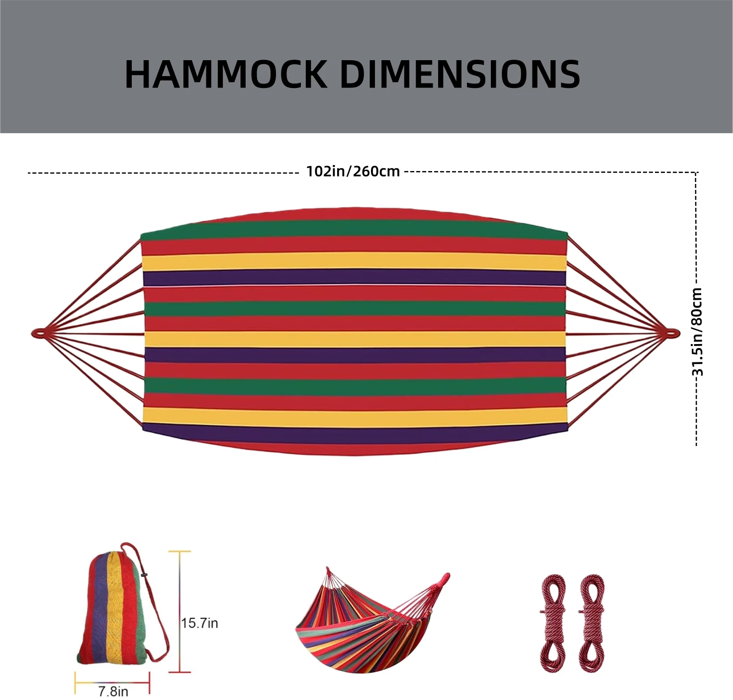 Double Cotton Canvas Hammock 3