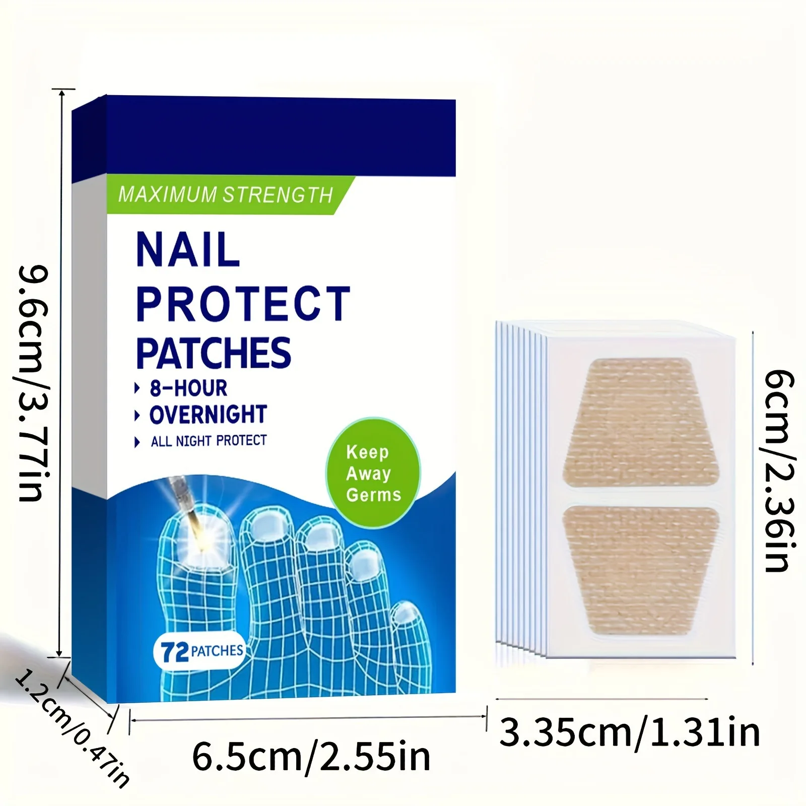 72pcs Nail Repair Treatment Patch Thickening Soft Paronychia Anti Infection Nail Repair Patch Nail Correction Stickers Foot Care