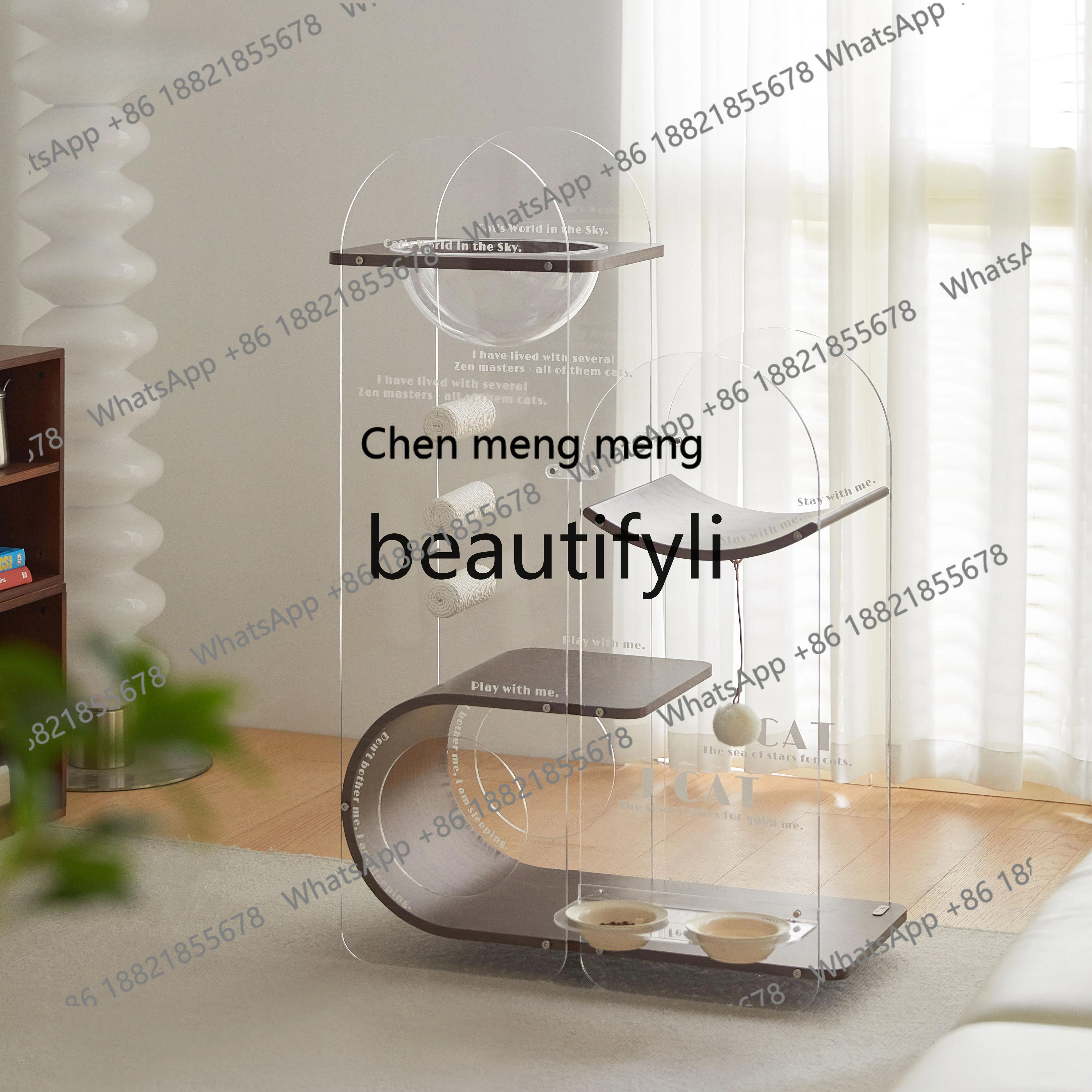 Medieval design sense High-end climbing frame Cat nest Space capsule Integrated pet cat scratching columnH
