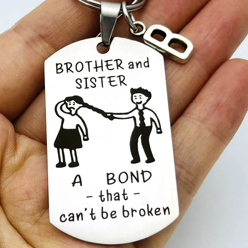 Funny Sister and Brother Keychain Birthday Gift for Sister From Brother Graduation Gift for Brother In Law Gifts From Sister