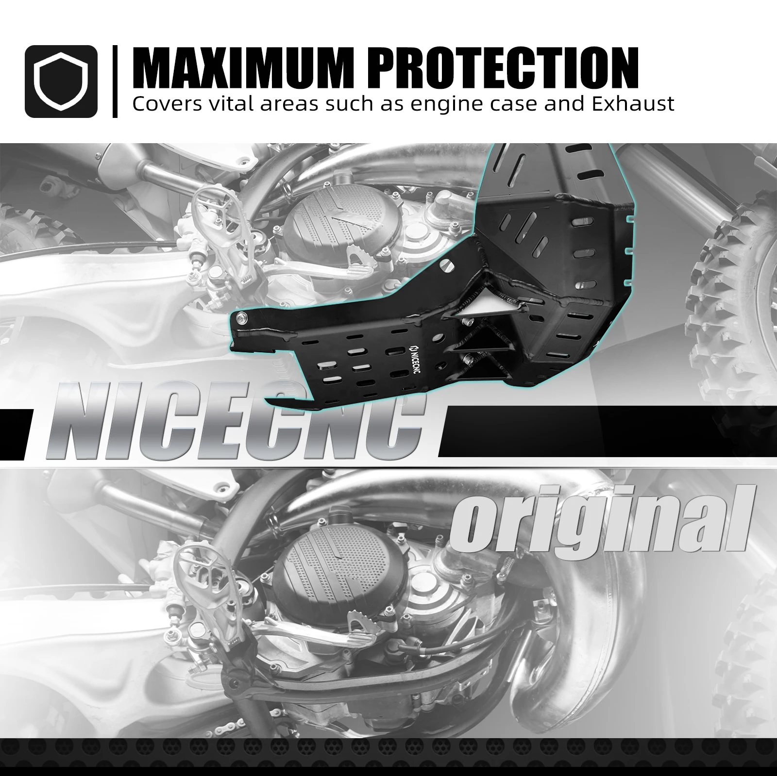 

For KTM EXC 300 2024-2025 EXC 250 SX 250 XC XCW 250 300 Skid Plate with Pipe Guard Engine Chassis Protector For GasGas EC 300