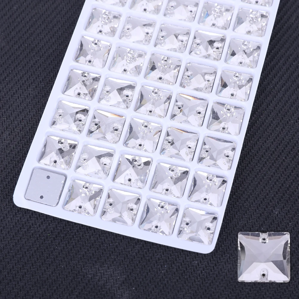 Sew On AB Rhinestone Square Shape Flatback Glass Crystals for Clothing Wedding Dresses All For Decoration DIY