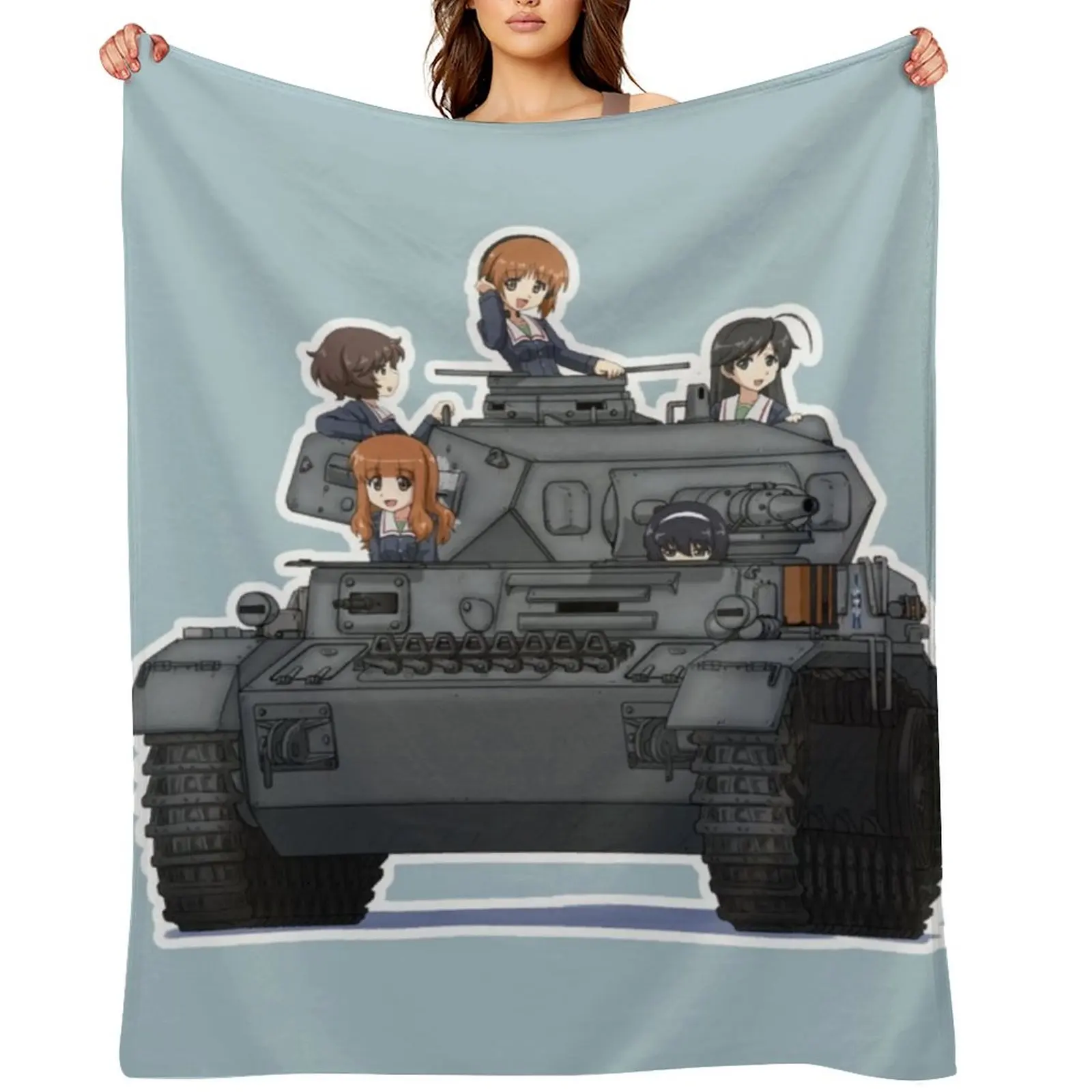 

Girls Und Panzer Throw Blanket Soft Sleeping Bag Travel Plaid Blankets