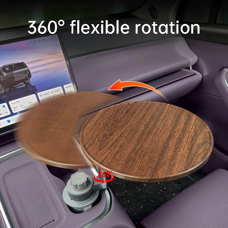 For Leapmotor C10 C16 Car Floating Round Table Tray Rotatable Office Dining Entertainment Desk Interior Accessories