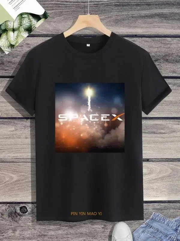 Space X   Logo T Shirt   SpaceX T-Shirt Men\'s  Cool Boyfriend\'s Plus Keep Forging Ahead Tshirt  Hot Sale Unisex  men clothing